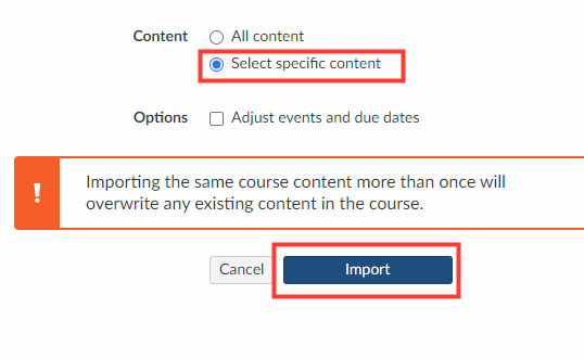 Select specific content