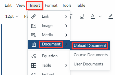 insert document button